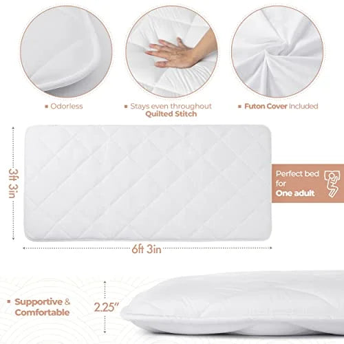 Twin Japanese Floor Mattress with Cotton Zip Cover J497