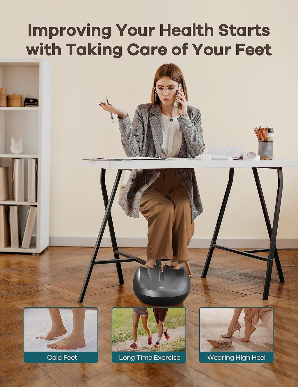 Deep Kneading Shiatsu Foot Massager with 2 Heating Levels Q863
