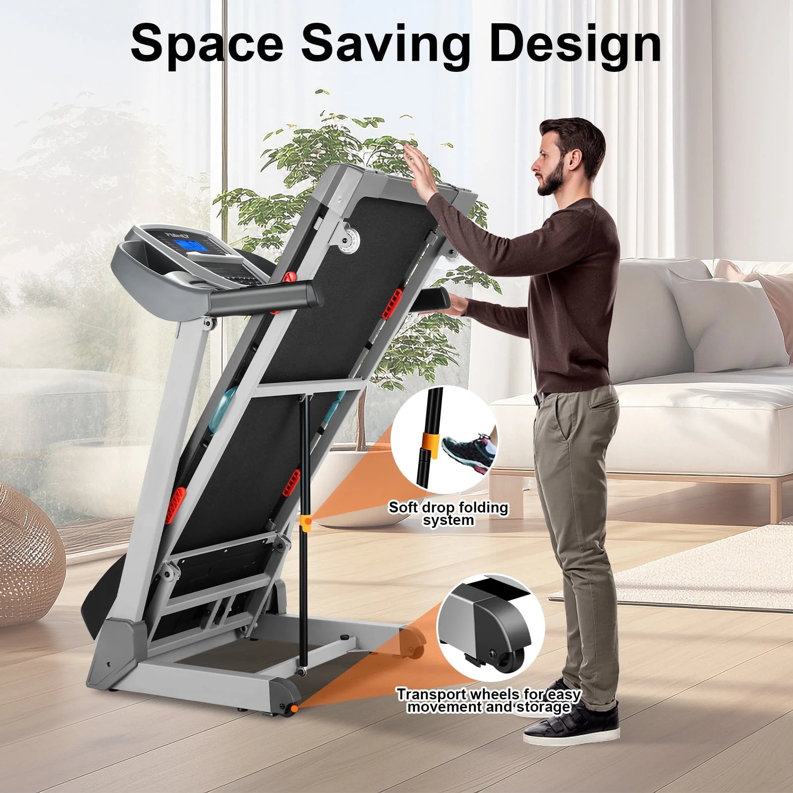 3.25HP Electric Treadmill with 15-Level Auto Incline Q2998