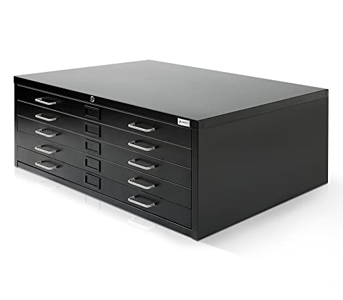 Black 5-Drawer Flat File Cabinet P73141
