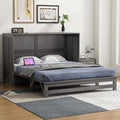 Gray Queen Size Murphy Bed with Storage Drawer X396