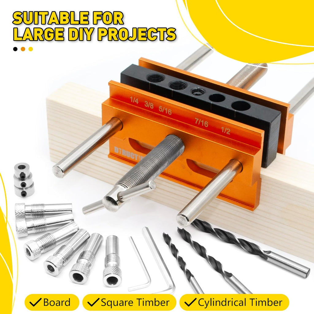 Self Centering Doweling Jig Kit with 6 Drill Guide Bushings A7639