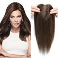 12 inch Medium Brown Mix Blonde Human Hair Topper T28125
