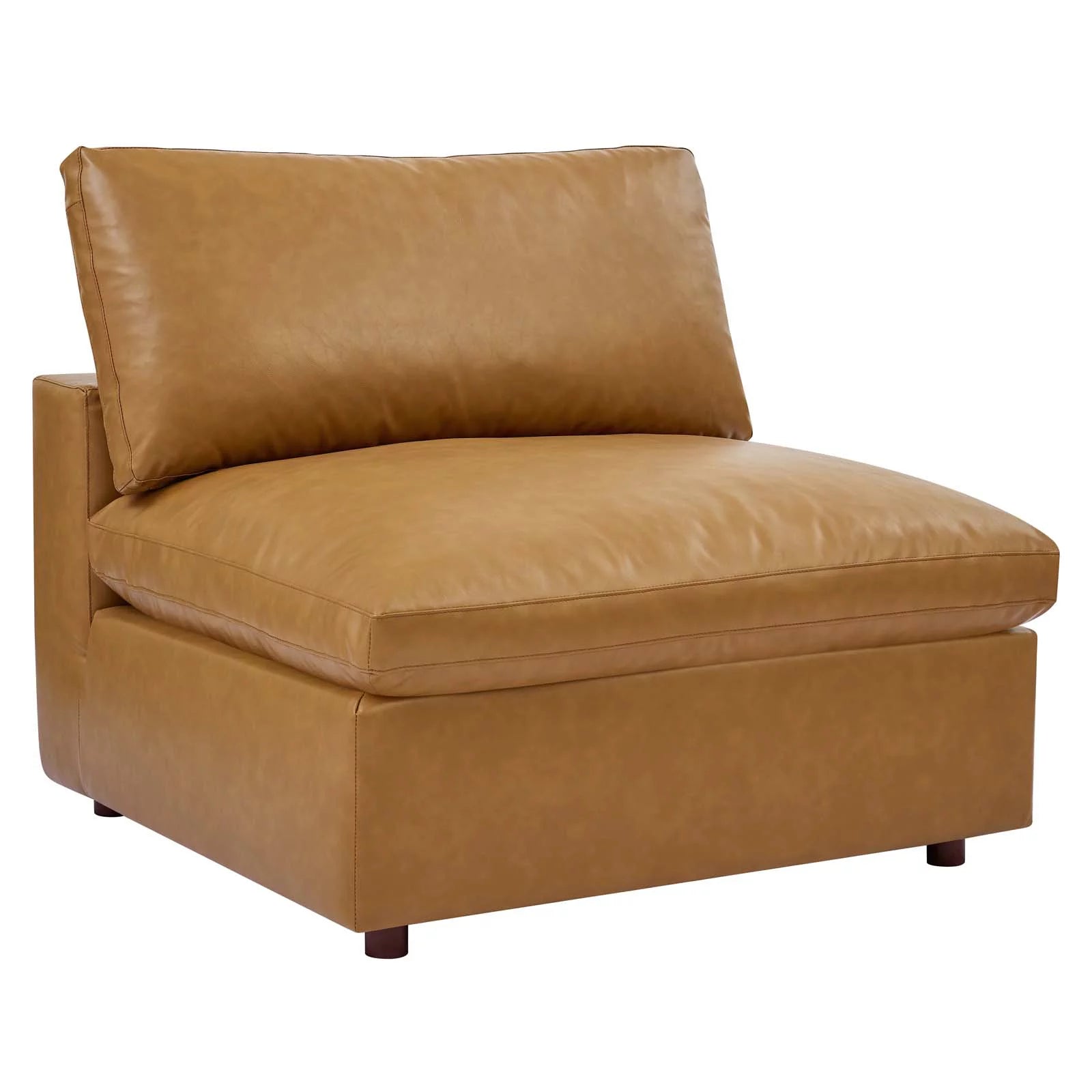 Tan Vegan Leather 4-Piece Sectional Sofa B39292