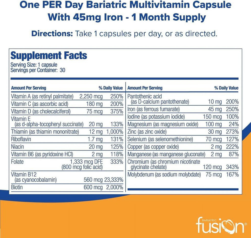 Multivitamin Capsule with 45mg of Iron 30 Capsules D224715