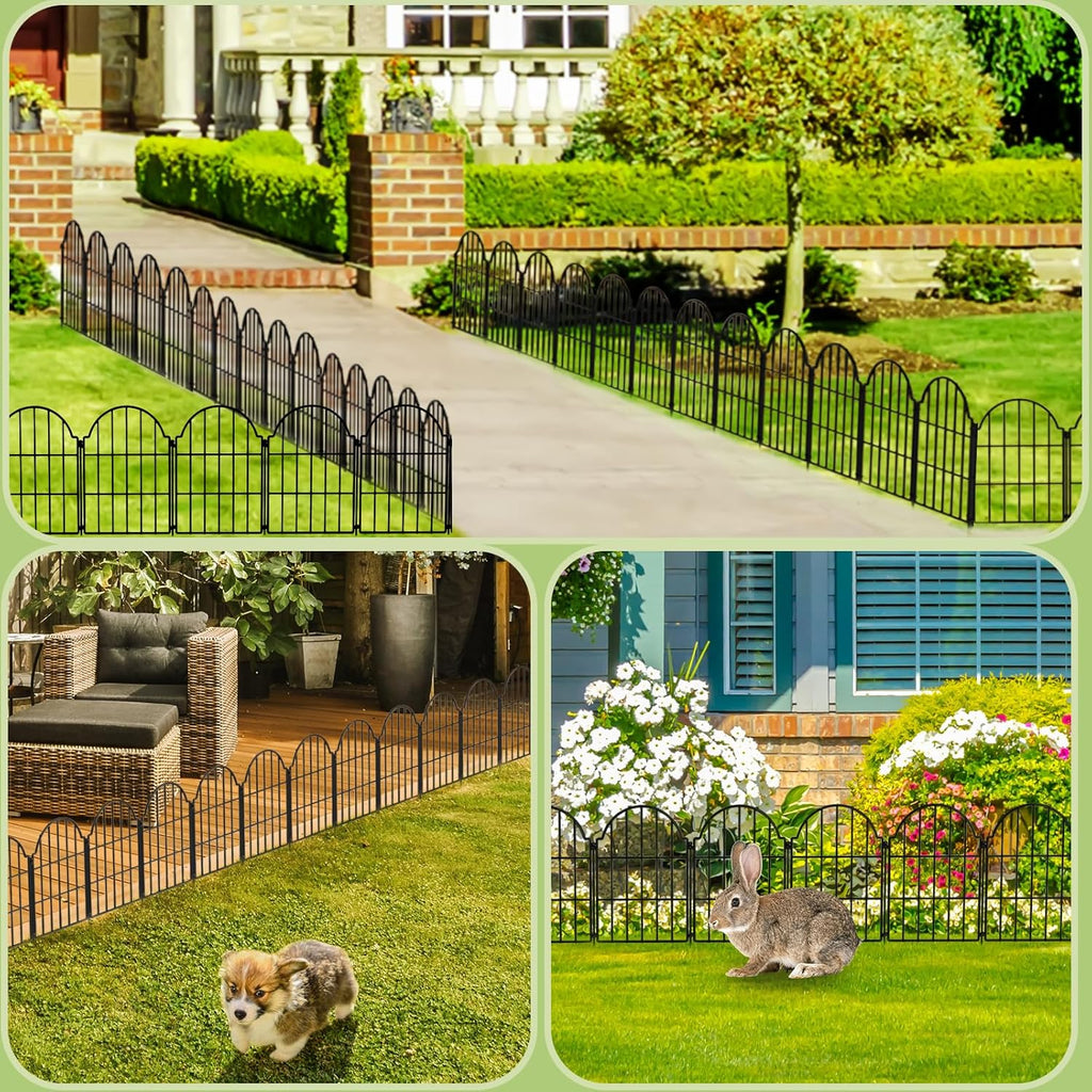 21in X 10.2ft Rustproof Metal Garden Fence, 10 Pack F1330