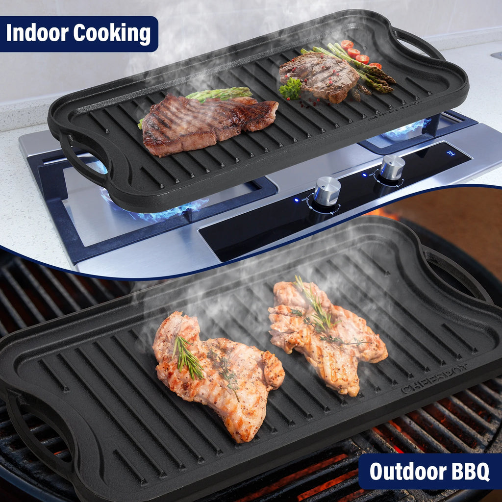 Preseasoned Cast Iron Reversible Griddle Plate Pan A451099