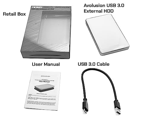 1TB USB 3.0 Portable External Hard Drive (White) T349