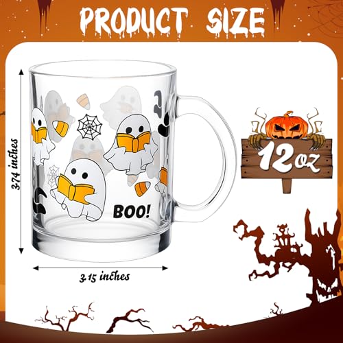 12 Pcs Halloween Ghost Glass Mugs 12 oz K625