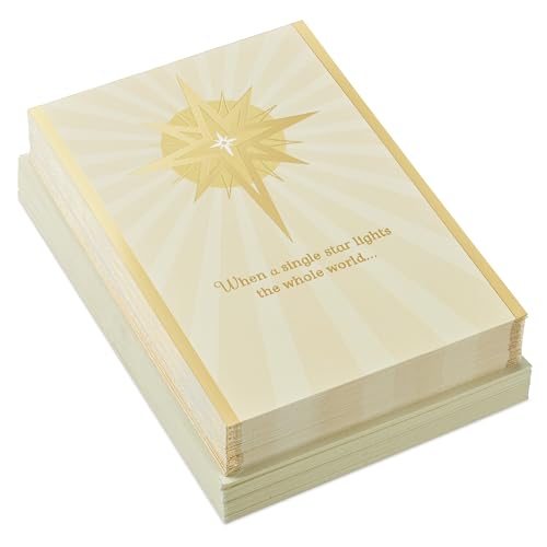 40 Cards and 40 Envelopes Boxed Religious Christmas Cards with Gold Foil Star N170866