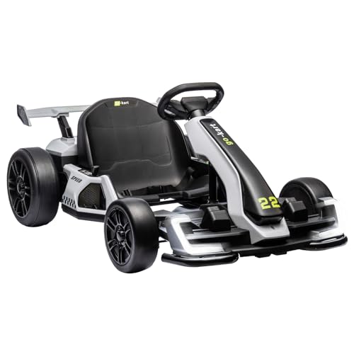 24V Electric Go Kart with 300W Motor, Eva Tire, White H369330