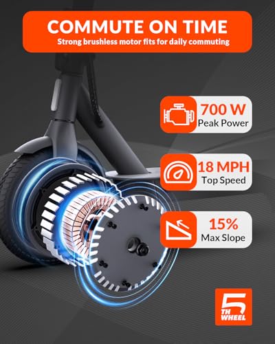 Electric Scooter with 10" Solid Tires, 350W Motor, 18 MPH, 19.9 Miles Range, Foldable O30074