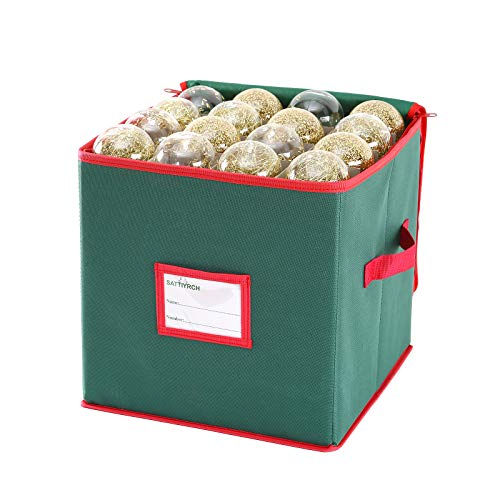 Green 12 x 12 Inch 4 Layer Christmas Ornament Storage Box L465602