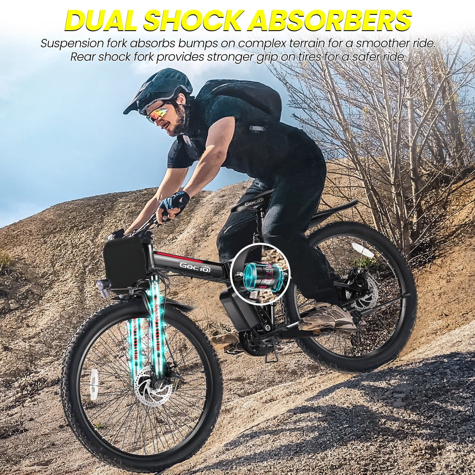 500W 26" 48V Full Suspension Folding Electric Bicycle Z600