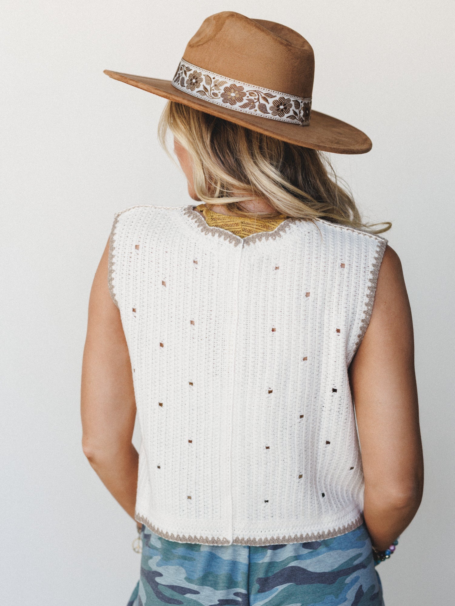 Wild Wild Horses Vest - Cream
