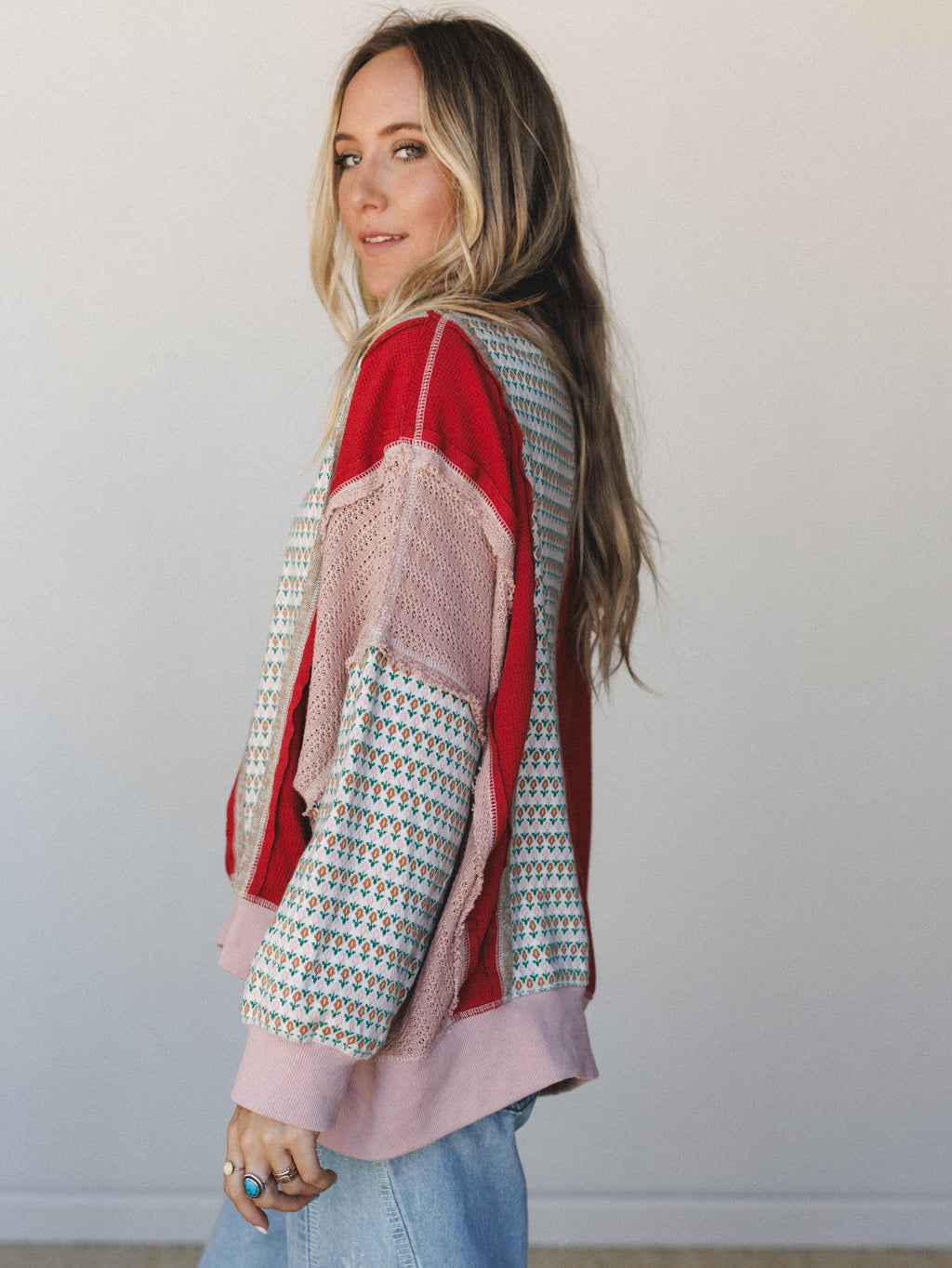 Mixed Harmony Top - Red Multi