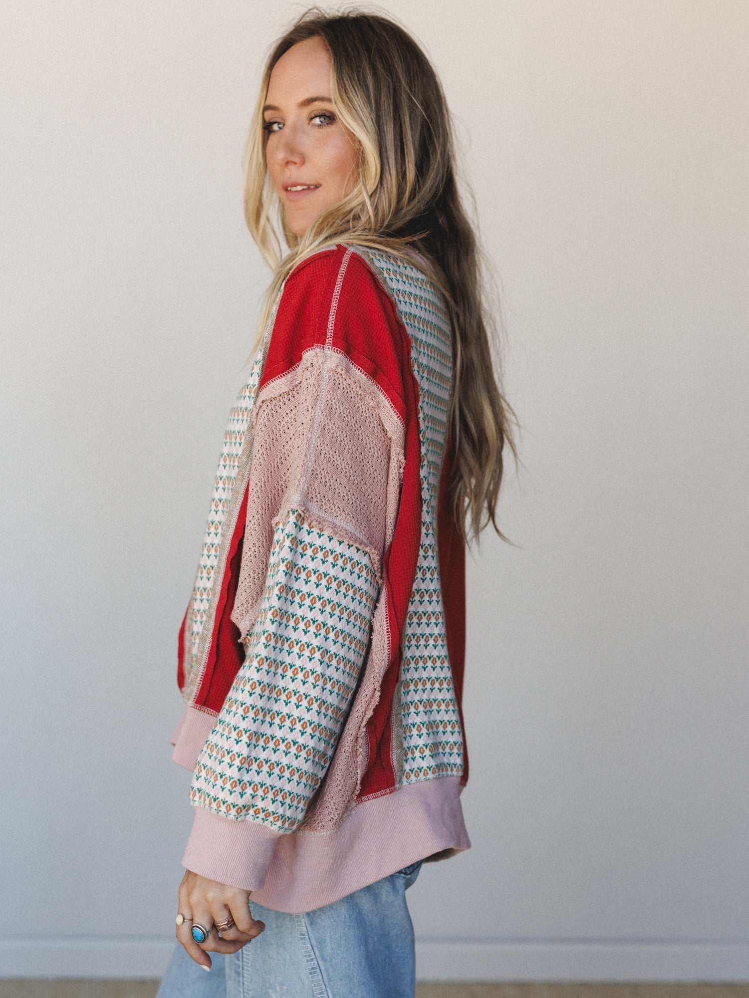 Mixed Harmony Top - Red Multi
