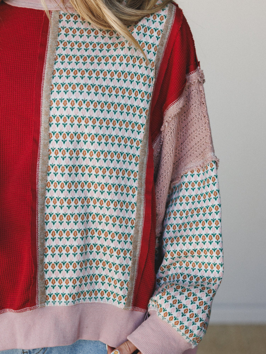 Mixed Harmony Top - Red Multi