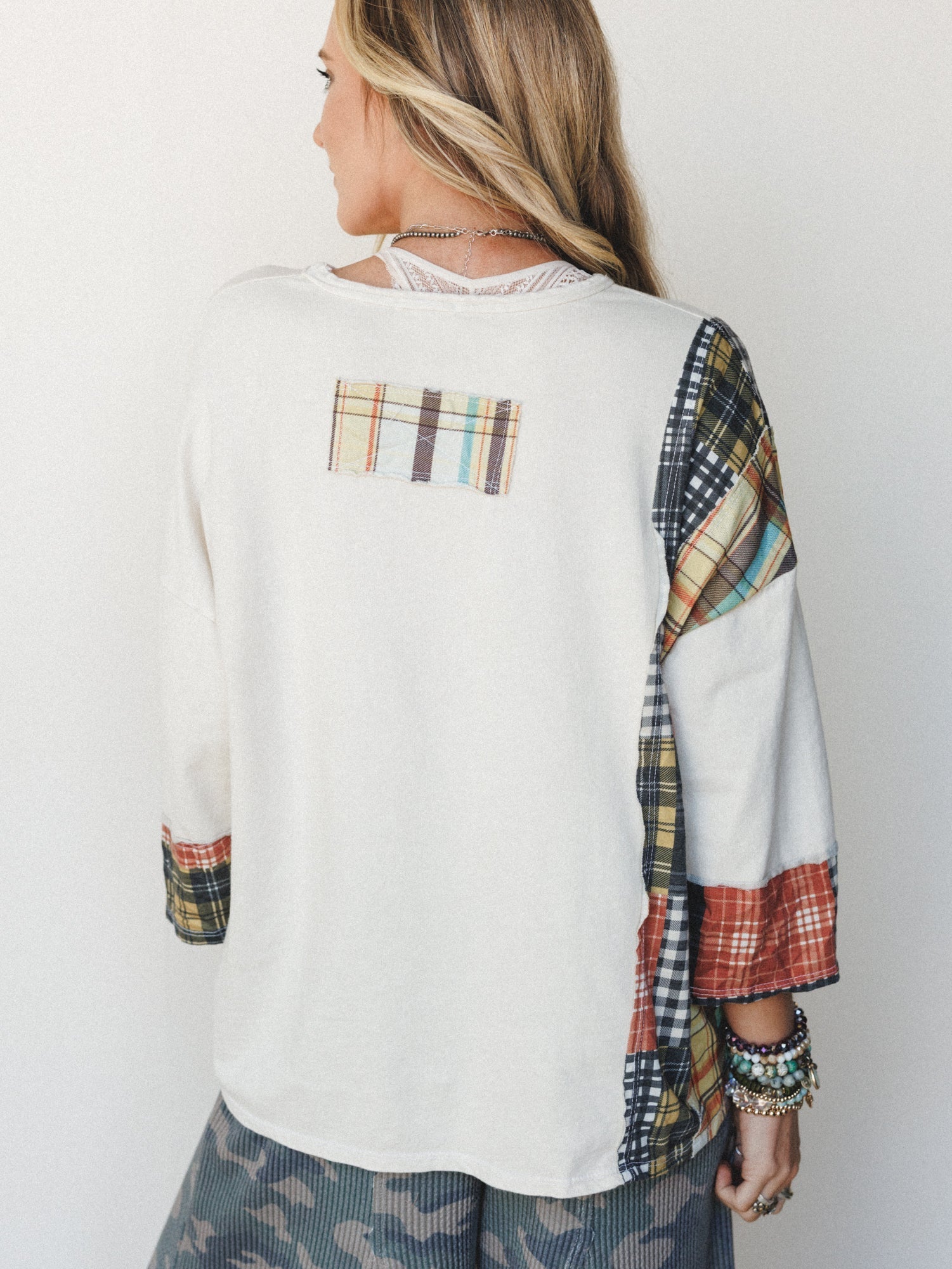 Wild Iris Patchwork Top - Natural