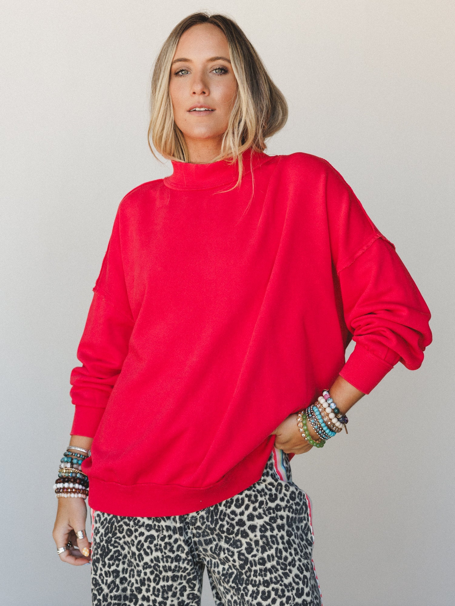 Ocean Bloom Sweater - Red