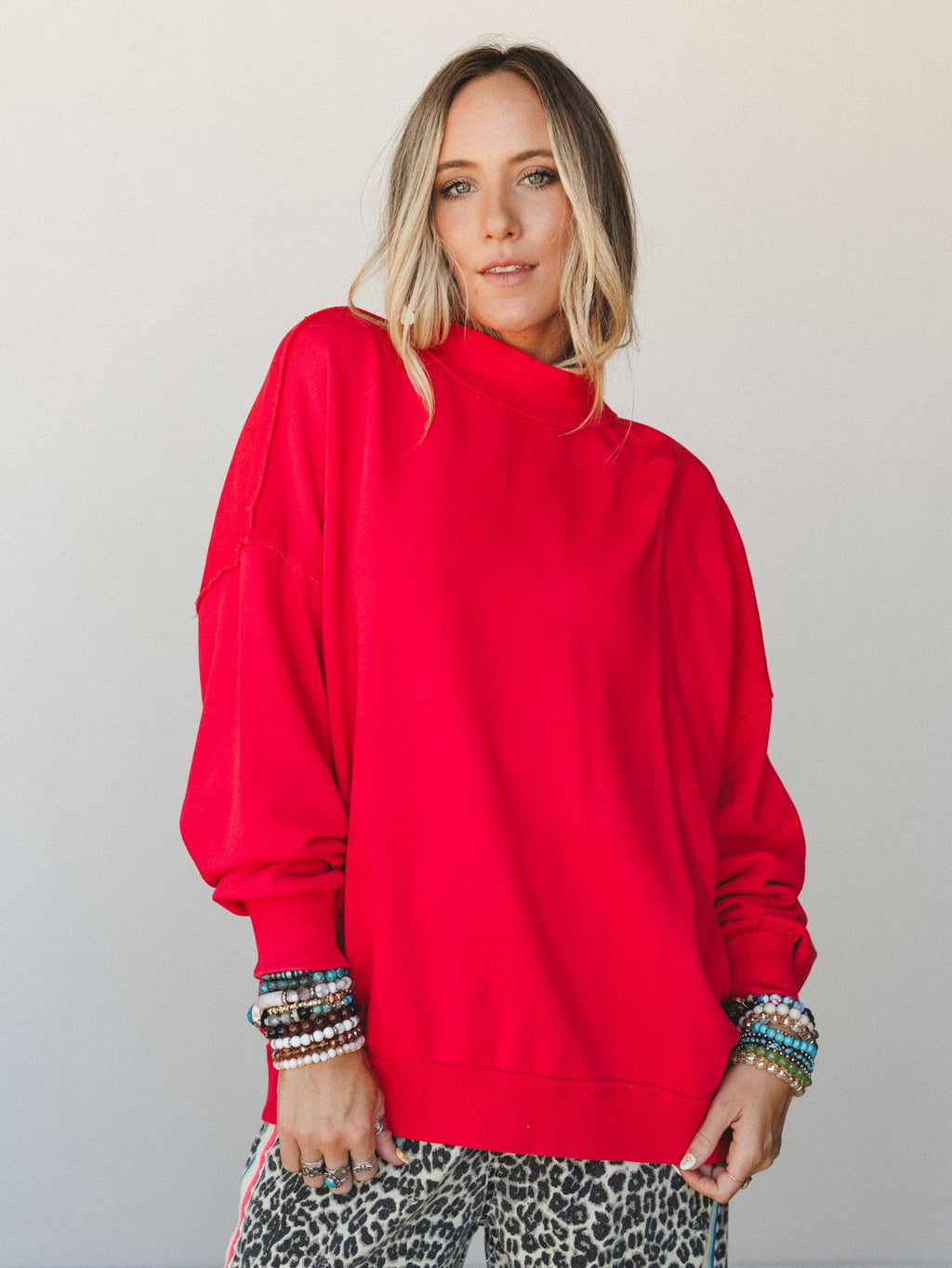 Ocean Bloom Sweater - Red