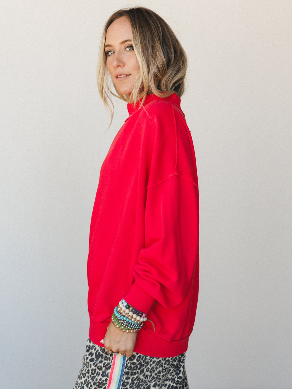 Ocean Bloom Sweater - Red