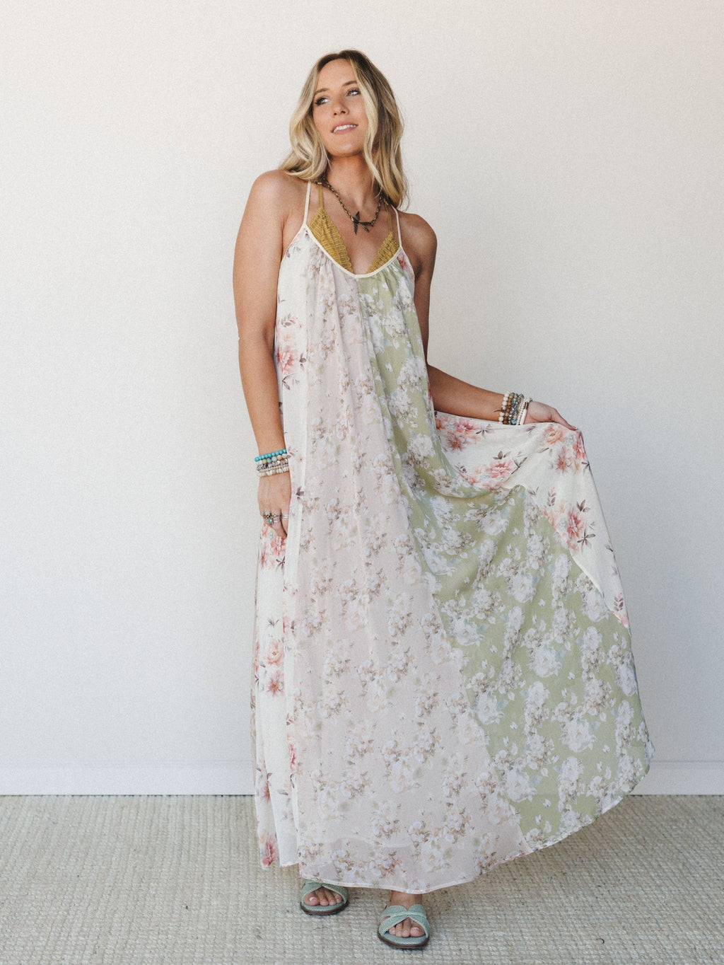 Floral Memories Maxi Dress - Cream