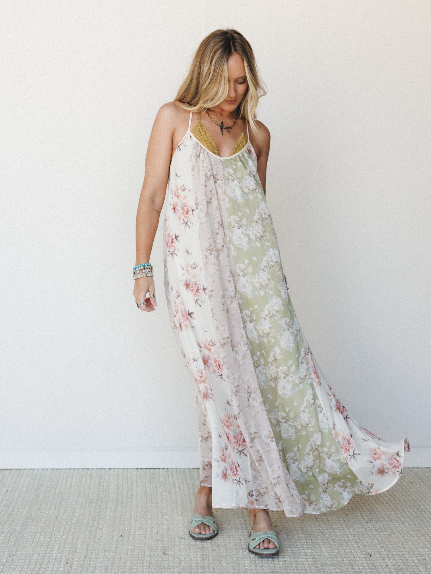 Floral Memories Maxi Dress - Cream