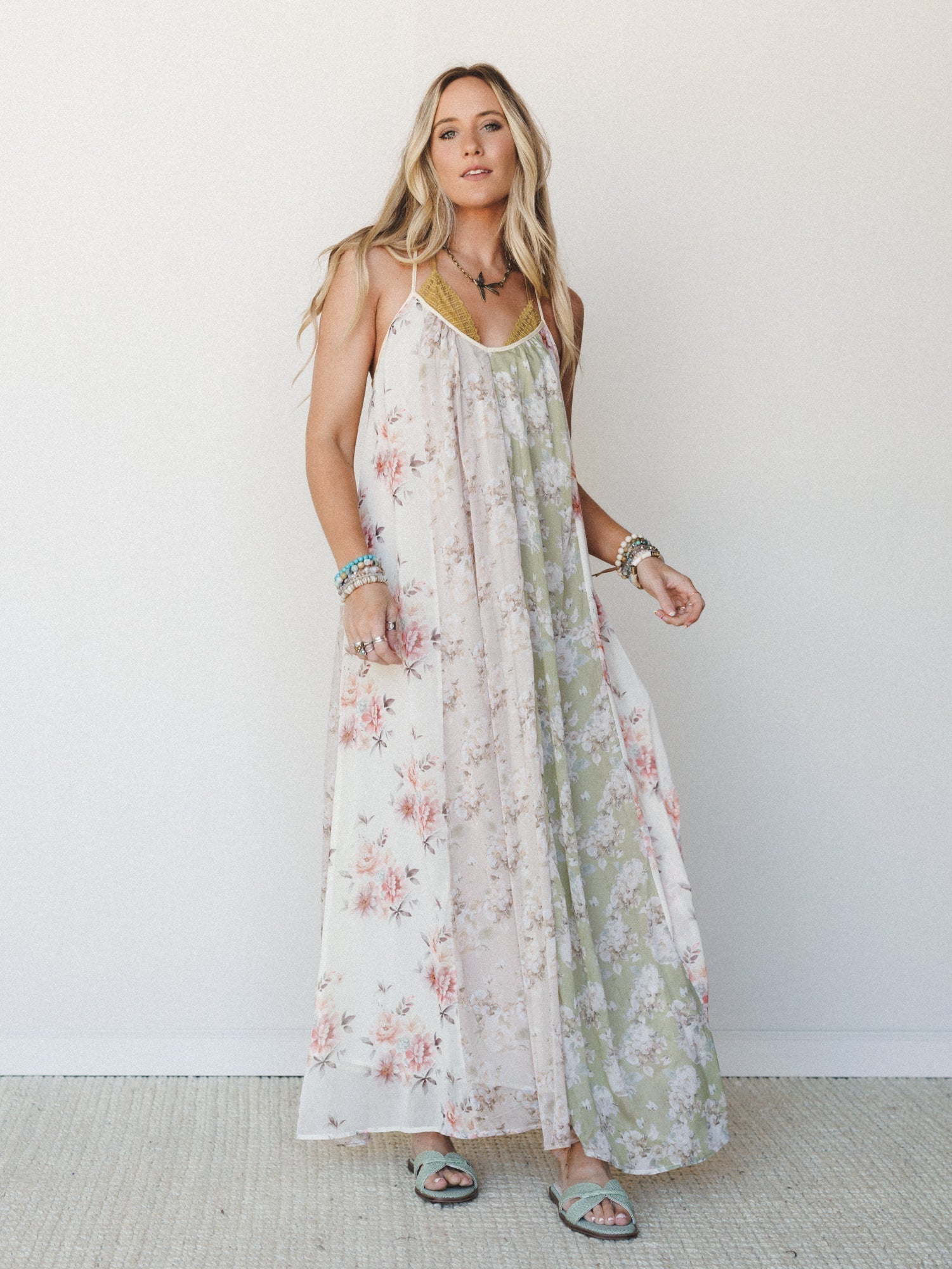 Floral Memories Maxi Dress - Cream