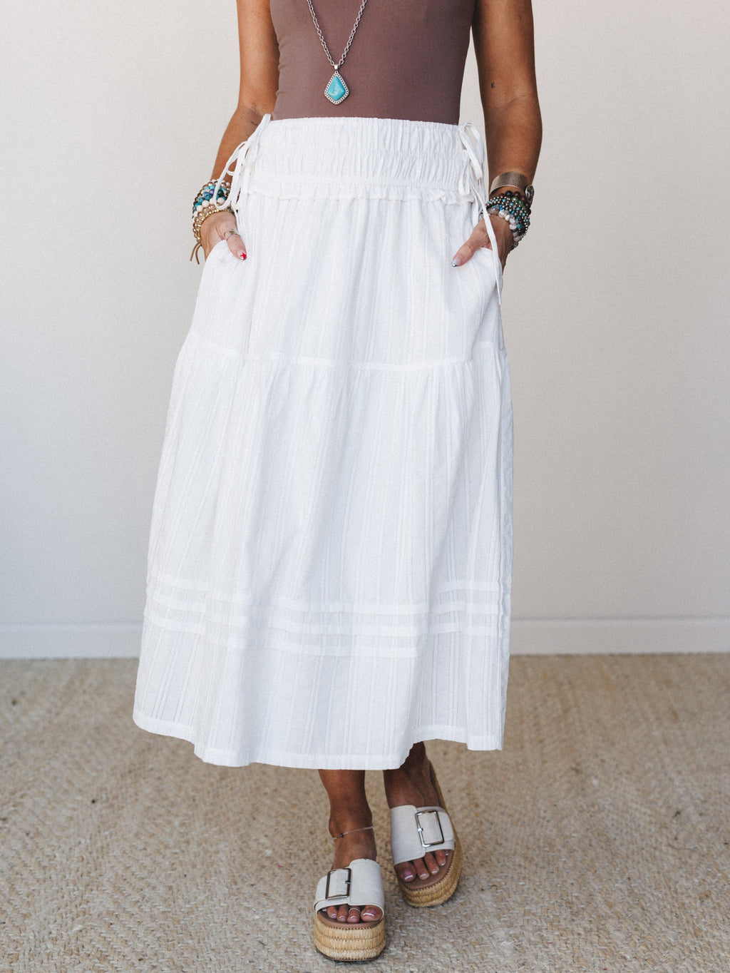 Hillside Meadows Maxi Skirt - Off White