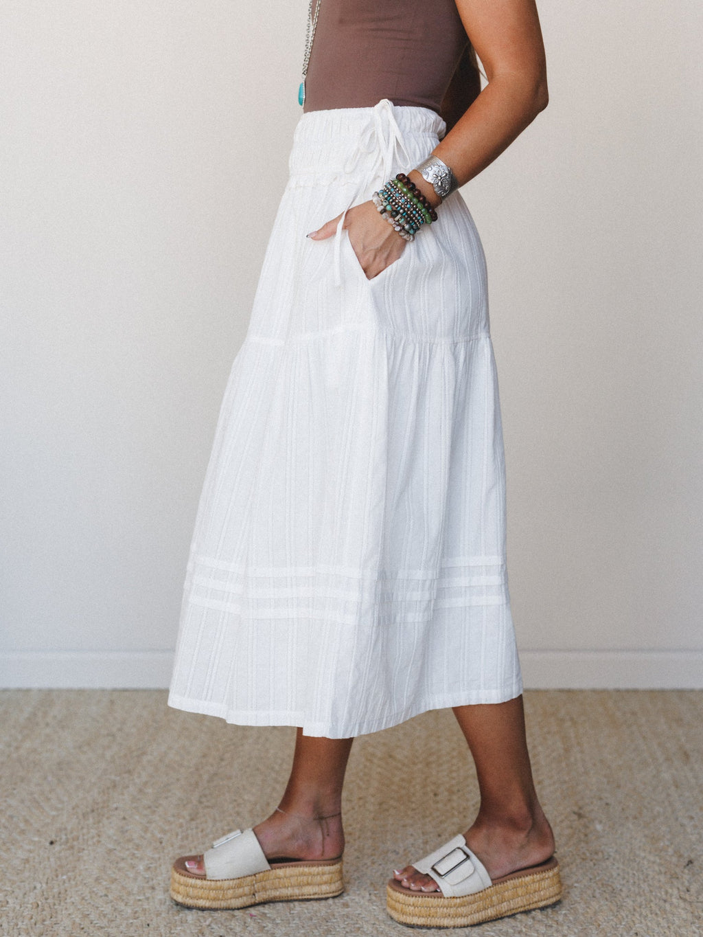 Hillside Meadows Maxi Skirt - Off White