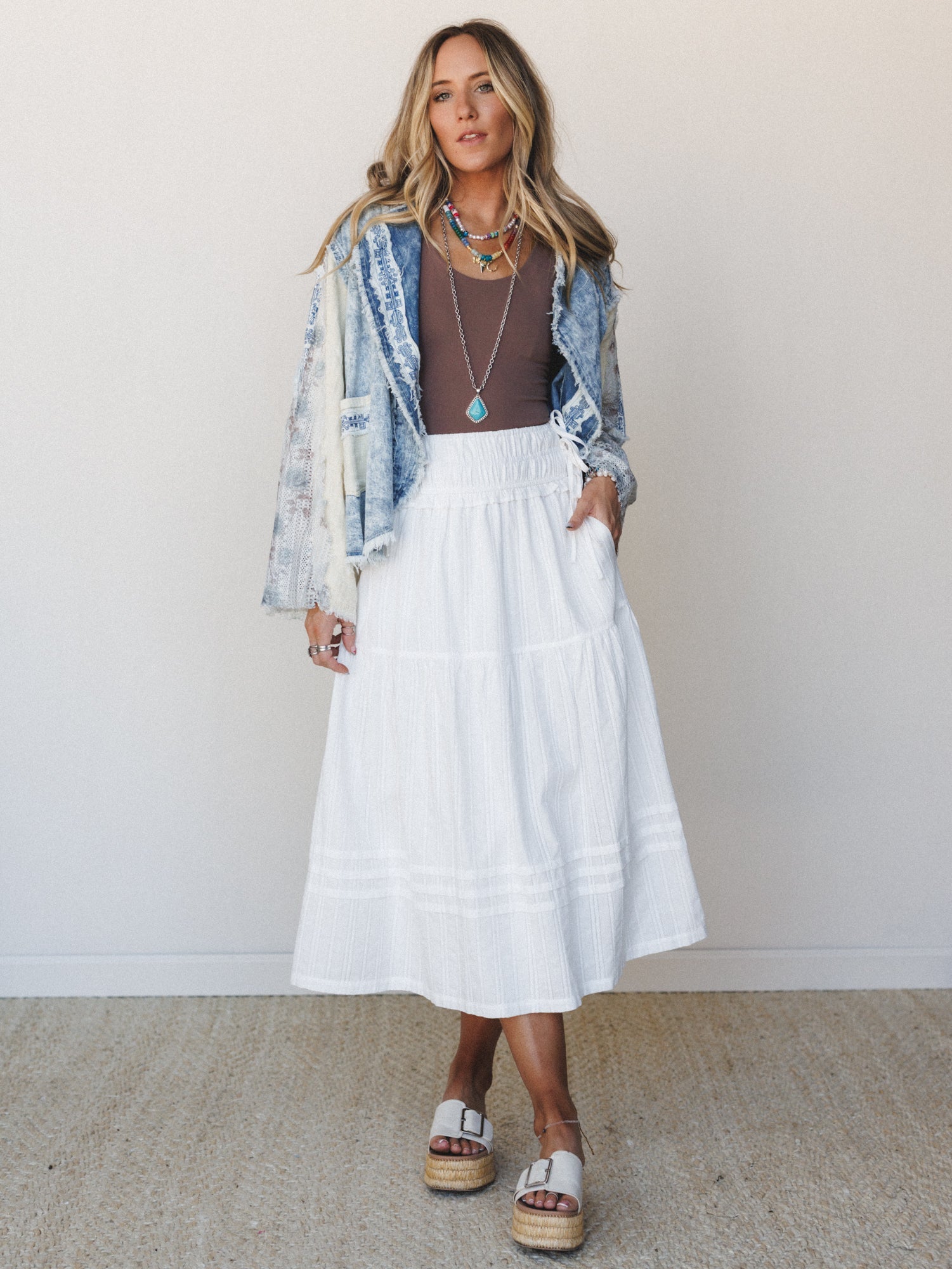 Hillside Meadows Maxi Skirt - Off White