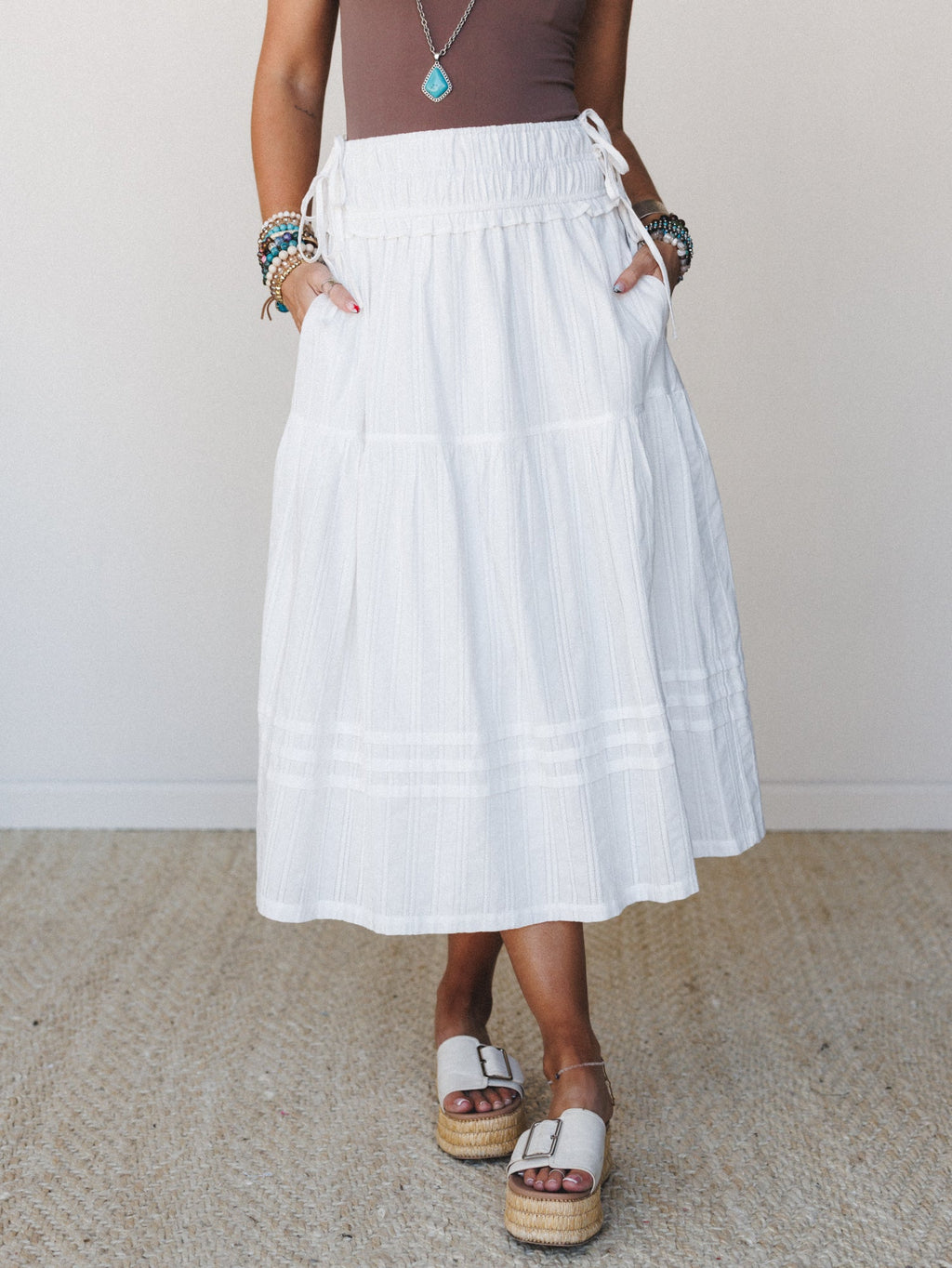 Hillside Meadows Maxi Skirt - Off White