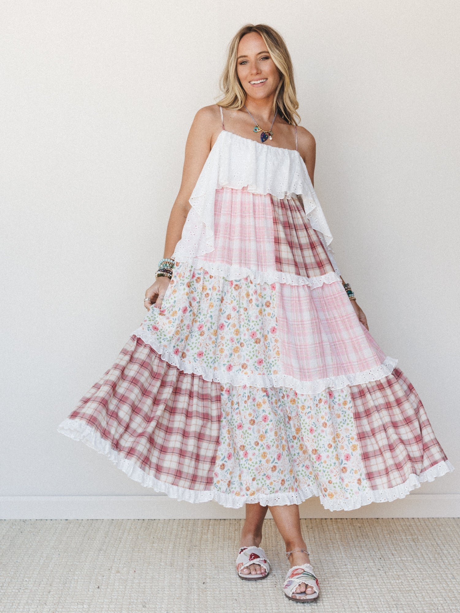 Nature Gathering Dress - Pink Multi