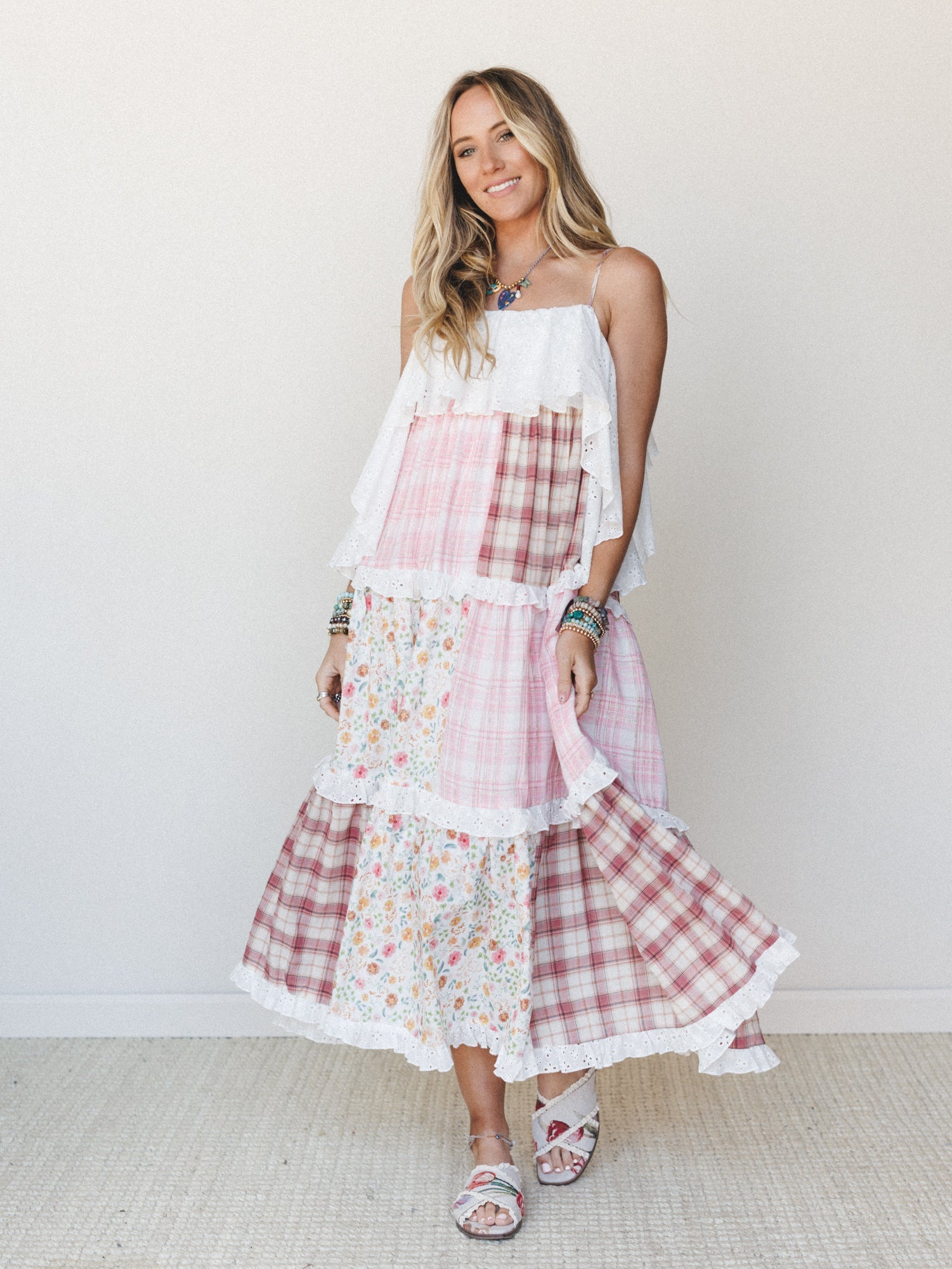 Nature Gathering Dress - Pink Multi