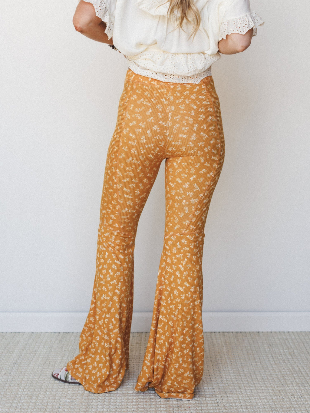 The Nest Wildflower Bloom Flare Pant - Mustard