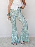The Nest Wildflower Bloom Flare Pant - Sage