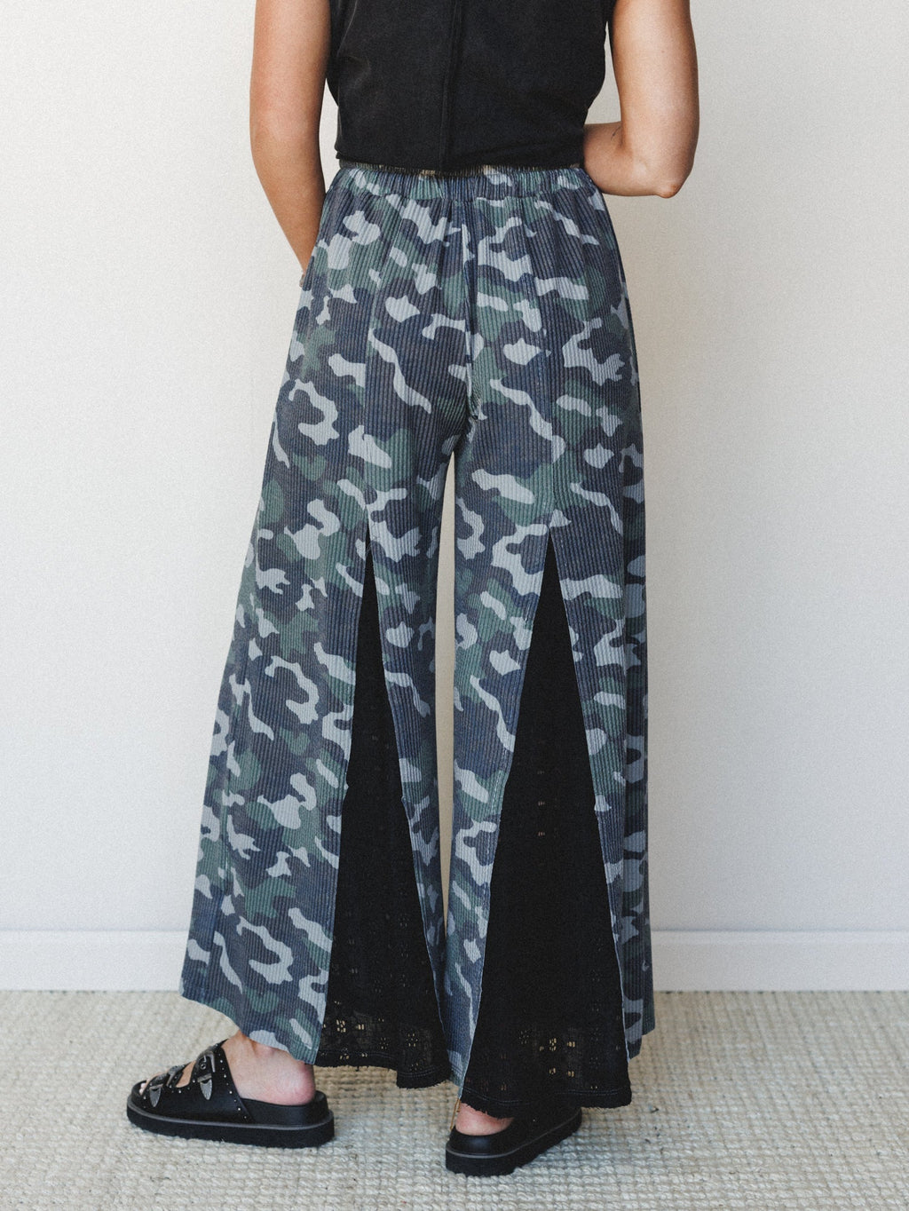 The Nest Let's Party Wide Leg Pants - Army Black
