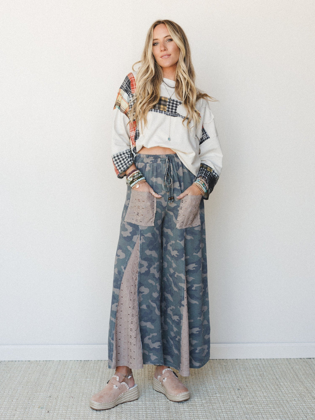 The Nest Let's Party Wide Leg Pants - Army