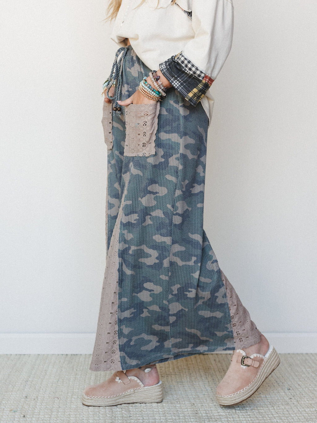 The Nest Let's Party Wide Leg Pants - Army