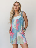 The Nest Eliza Tie Dye Romper - Jade Coral