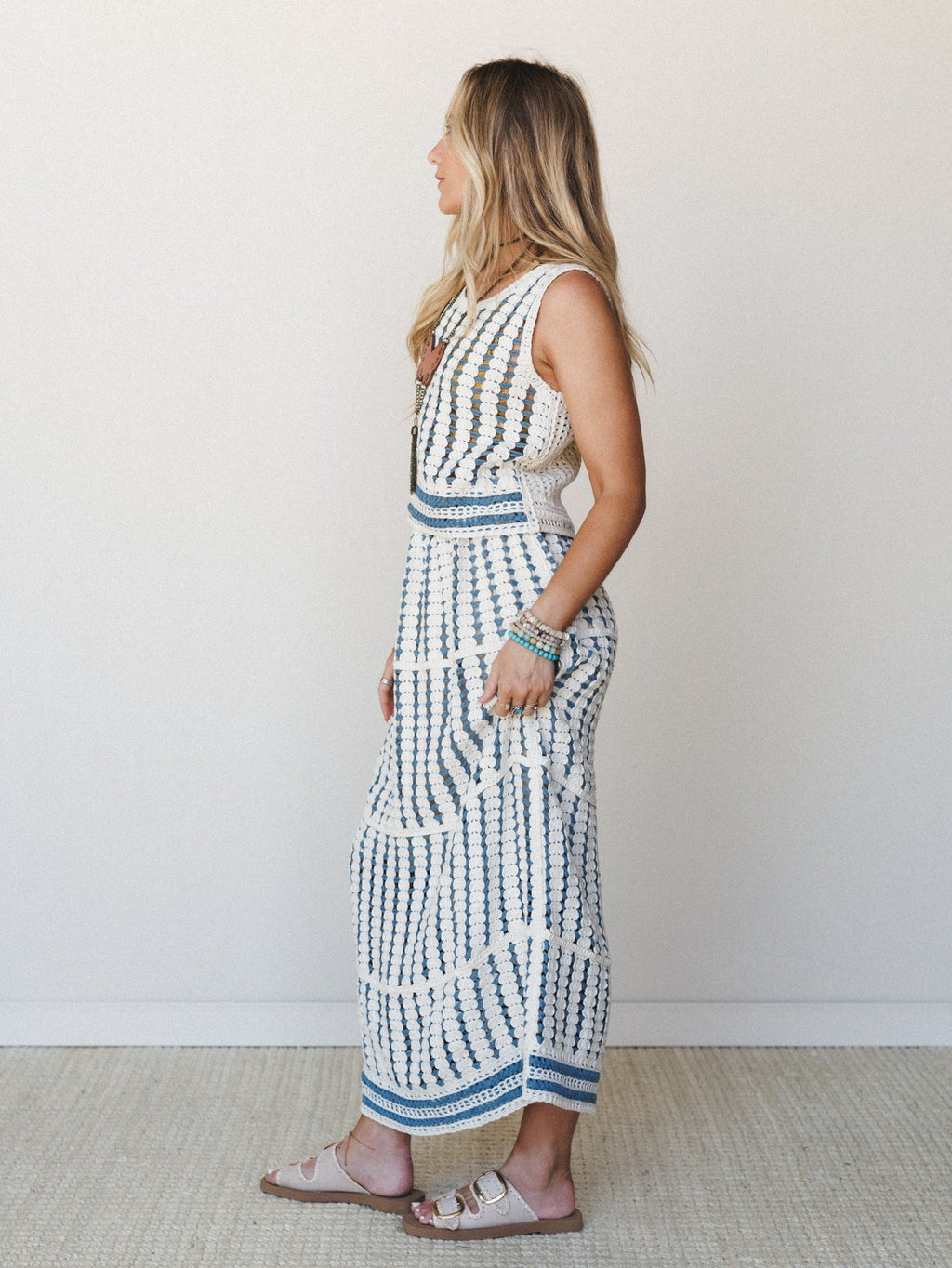 Knit Together Skirt Set - Blue