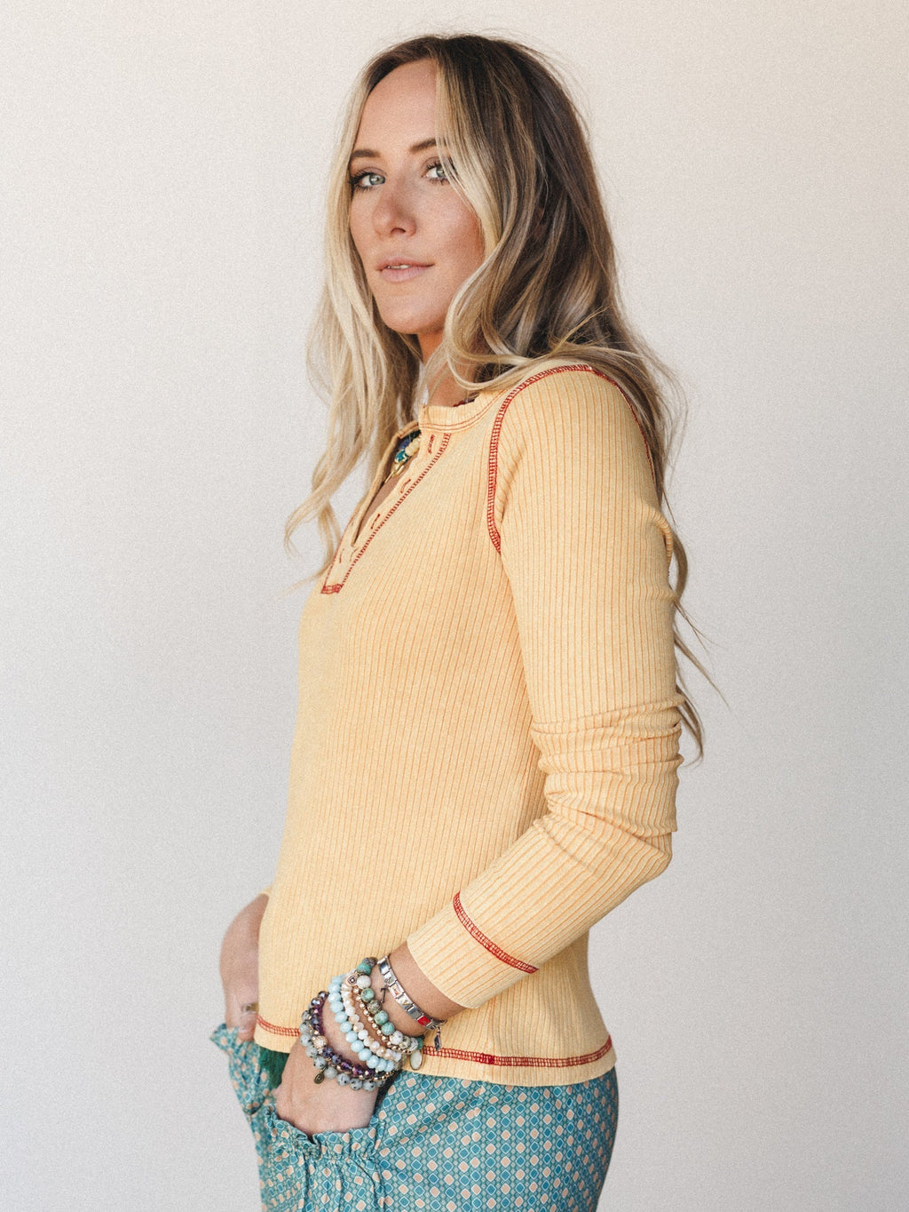 The Nest Off Duty Top - Mustard
