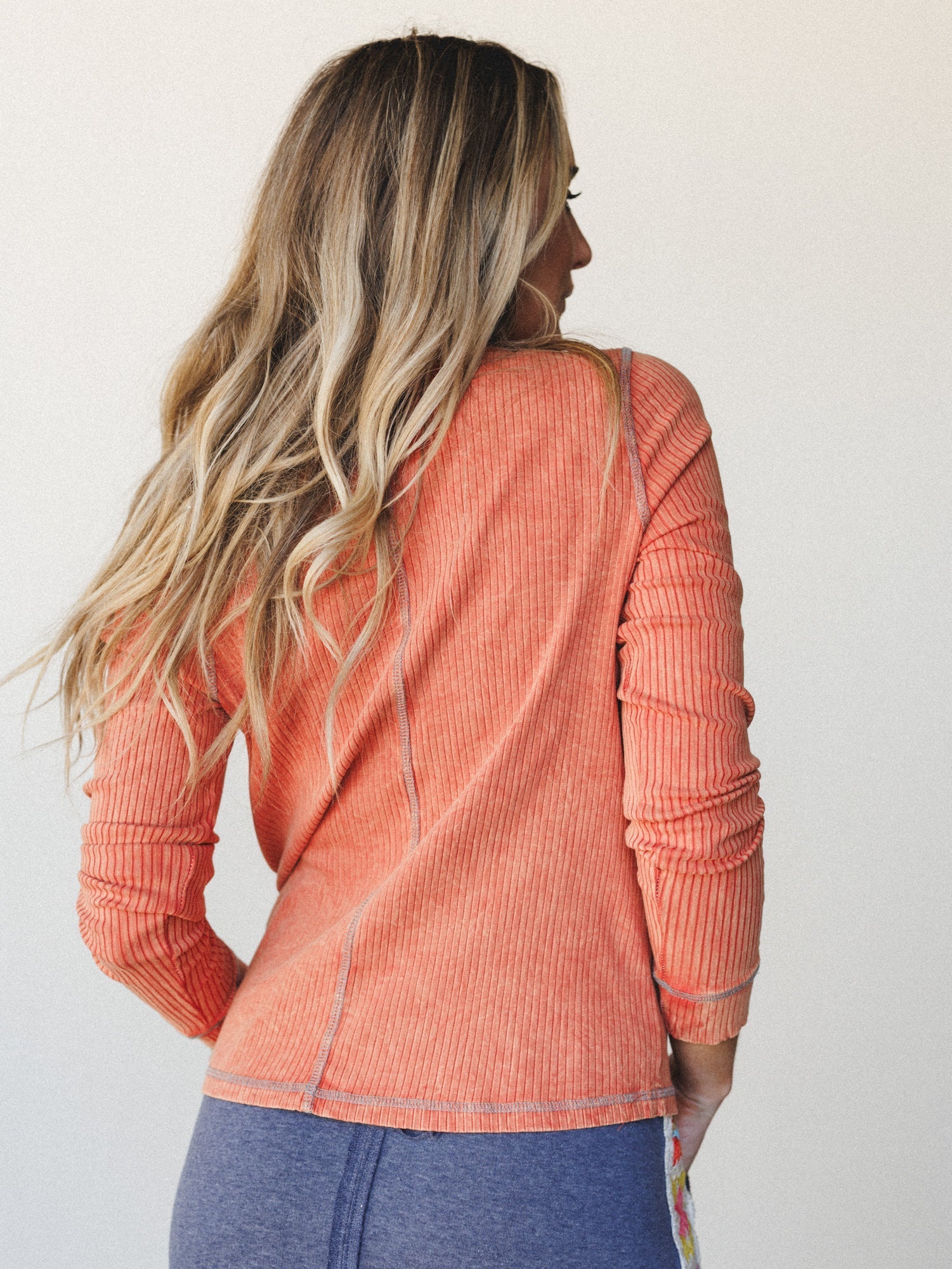The Nest Off Duty Top - Salmon