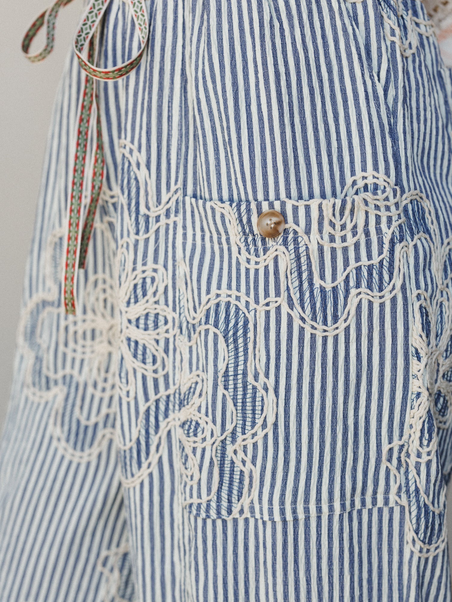 Sunlit Dream Embroidered Pants - Blue