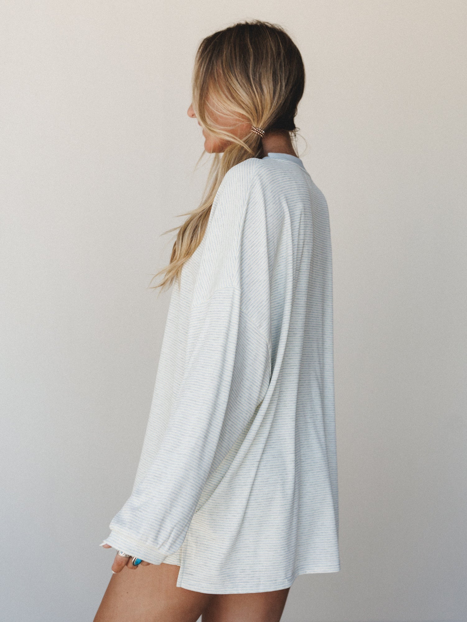 Golden Drift Long Sleeve Tee - Baby Blue
