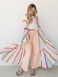 Color Rays Kimono - Cream Multi