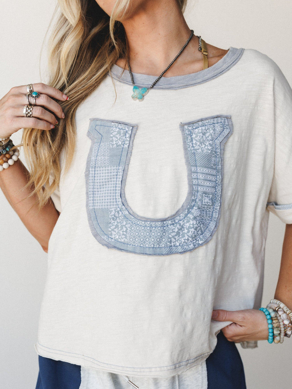 Lucky Horses Tee - Blue